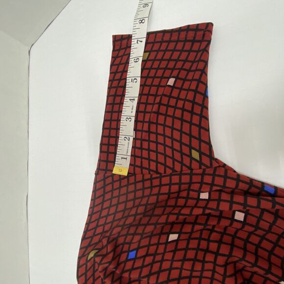 LuLaRoe Irma Dark Red Black Size Small High Low Tunic Length Geometric Pattern - Picture 5 of 9